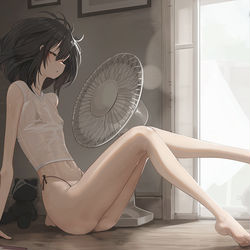 This is a pixiv picture whose title is 扇風機.