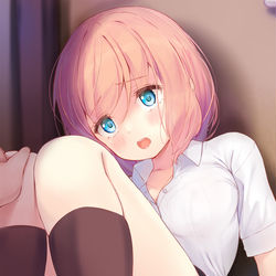 This is a pixiv picture whose title is 玄関でモブ子ちゃん.
