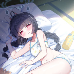This is a pixiv picture whose title is 水着ミユとひとやすみ.