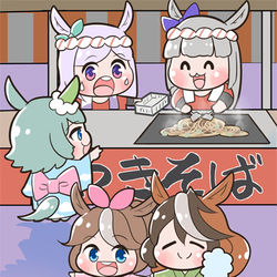 This is a pixiv picture whose title is 夏祭りのウマ娘たち.