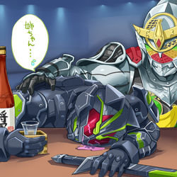This is a pixiv picture whose title is 仮面ライダータイクーン ブジンソード.