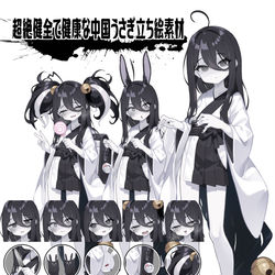 This is a pixiv picture whose title is 🐇超絶健全で健康な中国うさぎ立ち絵素材🐇.