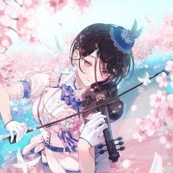This is a pixiv picture whose title is 「仕事絵」　八潮瑠唯.