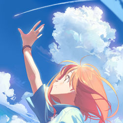 This is a pixiv picture whose title is 高雲を　越えて遥々　どこへ行く.