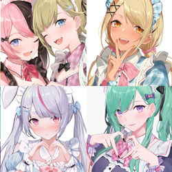 This is a pixiv picture whose title is ぶいすぽっ！メイド服まとめ.