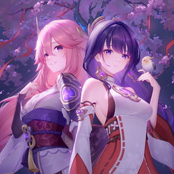 This is a pixiv picture whose title is 鳴神組の衣装チェンジ(3/3)🌸⚡.