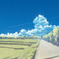 This is a pixiv picture whose title is 夏のとおりみち.