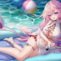 This is a pixiv picture whose title is 给神子设计了新泳装，希望她喜欢这份迟来的生日礼物.