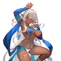 This is a pixiv picture whose title is ダークエルフの踊り子さん.