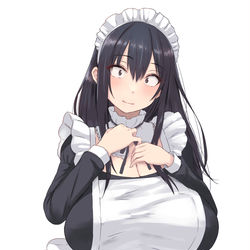 This is a pixiv picture whose title is 四白眼のメイドさん.