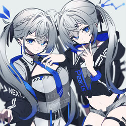This is a pixiv picture whose title is 双子の絶対領域.