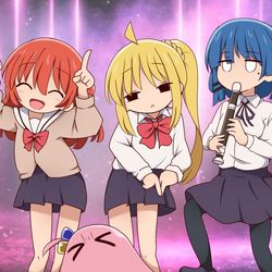 This is a pixiv picture whose title is かけめぐる結束バンド.