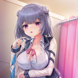 This is a pixiv picture whose title is 罰ゲームで渡された衣装が想像より過激で困惑する六花さん.