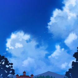 This is a pixiv picture whose title is 霧が晴れた湖.