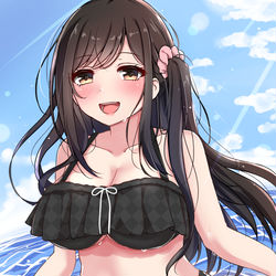 This is a pixiv picture whose title is ママ、暑いから水着着てよ….