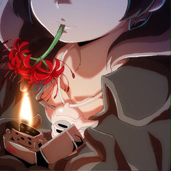 This is a pixiv picture whose title is リコリス（彼岸花）お師さま.