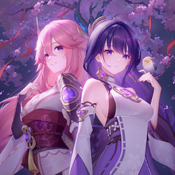 This is a pixiv picture whose title is 鳴神組の衣装チェンジ_色替ver.