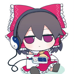 This is a pixiv picture whose title is 🎧ふも霊夢.