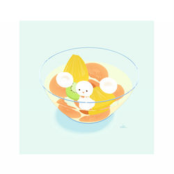 This is a pixiv picture whose title is てるてるフルーツ白玉.