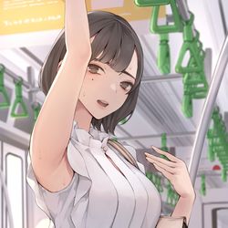 This is a pixiv picture whose title is 無防備な同僚.