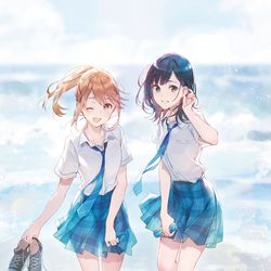 This is a pixiv picture whose title is 陽と悠月.