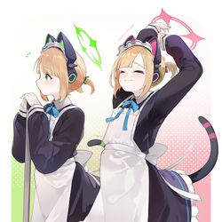 This is a pixiv picture whose title is ミドモモ（メイドの姿）.