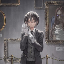 This is a pixiv picture whose title is 意味がわかるとゾッとする 怖い博物館.