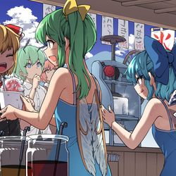 This is a pixiv picture whose title is チルノのかき氷店.