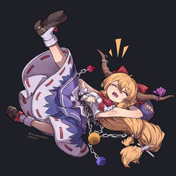 This is a pixiv picture whose title is 【东方】操控摸鱼密度程度的能力.伊吹萃香.