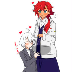 This is a pixiv picture whose title is スレミオ♡百合妊婦☆Kiss！.