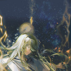 This is a pixiv picture whose title is 呼び起こすは星の息吹，人と共に歩もう.