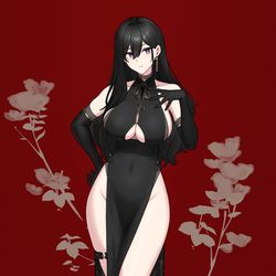 This is a pixiv picture whose title is 🖤🖤🖤.