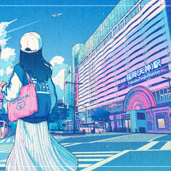 This is a pixiv picture whose title is 天神交差点.