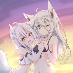 This is a pixiv picture whose title is ハクアちゃん＆クレアちゃん.