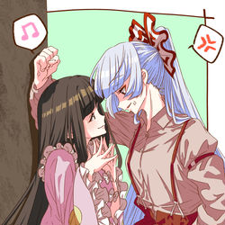 This is a pixiv picture whose title is 【東方】息抜きにてるもこ.