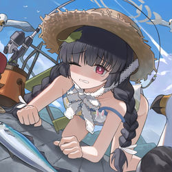 This is a pixiv picture whose title is 霞沢ミユ(水着).