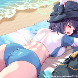 This is a pixiv picture whose title is 水着サキ.