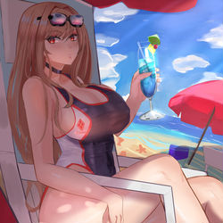 This is a pixiv picture whose title is Rapi is chilling on the beach.