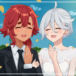 This is a pixiv picture whose title is スレミオ結婚おめでとう！.
