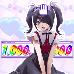 This is a pixiv picture whose title is 100万の女.