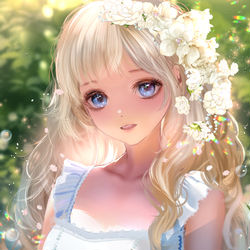 This is a pixiv picture whose title is 【色塗り練習】夏至祭りの乙女.
