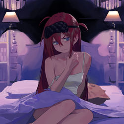 This is a pixiv picture whose title is "Ah..annoying mosquitoes".