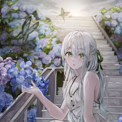 This is a pixiv picture whose title is 雨.
