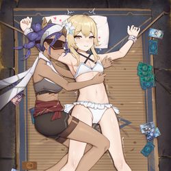 This is a pixiv picture whose title is 婕德和荧的贴贴.