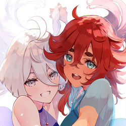 This is a pixiv picture whose title is 手と手つないで.