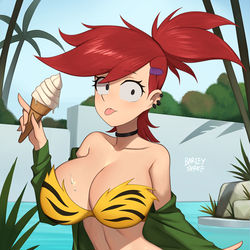 This is a pixiv picture whose title is Frankie Foster cosplay as Lum.