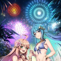 This is a pixiv picture whose title is みこすいサマー.