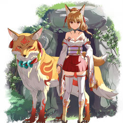 This is a pixiv picture whose title is ～裏庭のお稲荷様～.