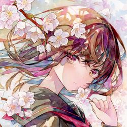 This is a pixiv picture whose title is 透明水彩＊桜.