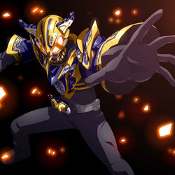 This is a pixiv picture whose title is 仮面ライダーギャーゴ.